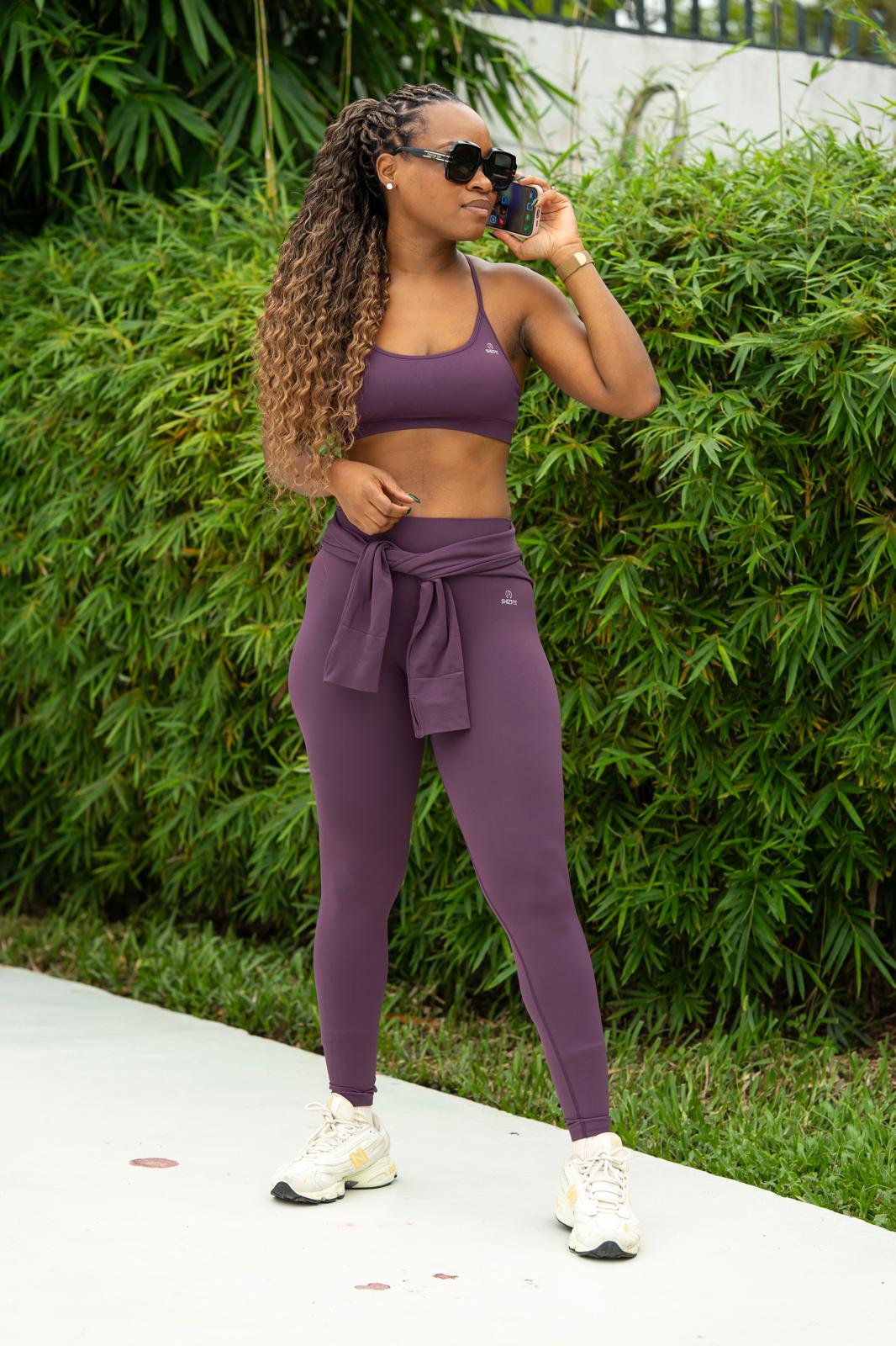 Purple Set — Leggings + Brassière + Sweater — vue 1
