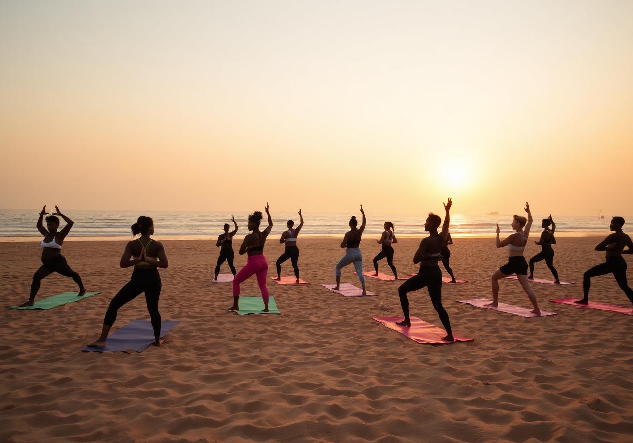Sunrise Yoga sur la plage